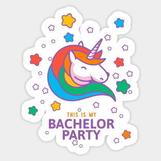 Bachelor party unicorn, Funny matching set, 1 of 2, Groom Sticker